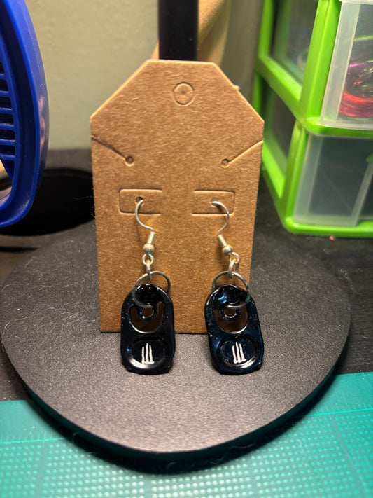Monster tab dangling earrings