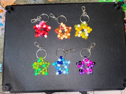 Kandi Star mixed beads Keychains
