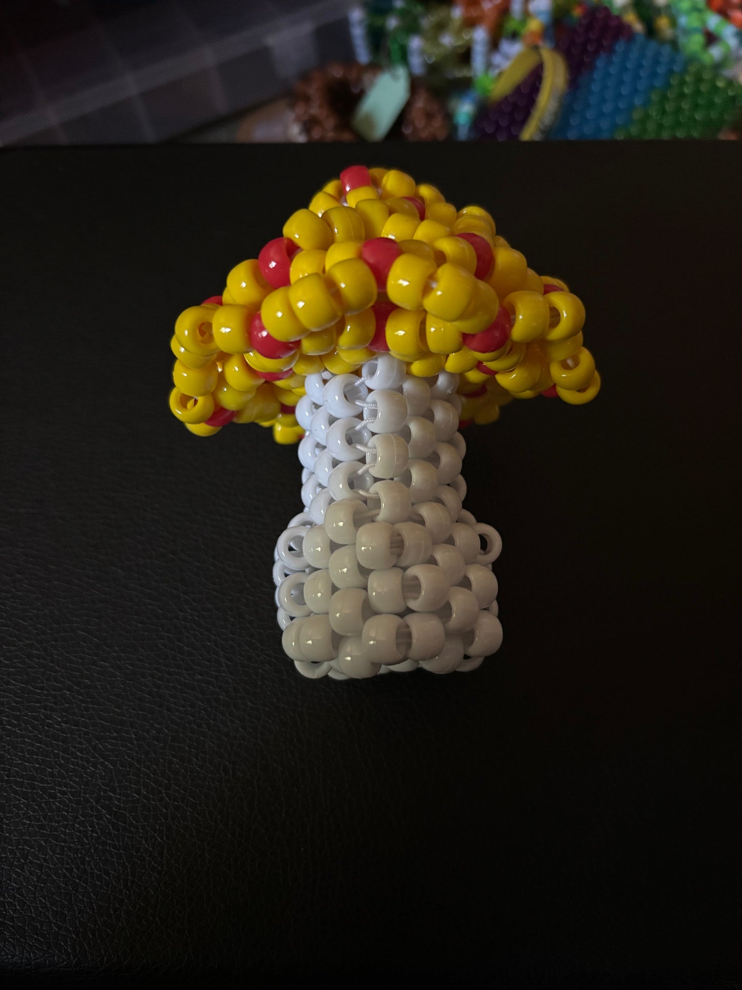 Yellow and Red Kandi Mushroom