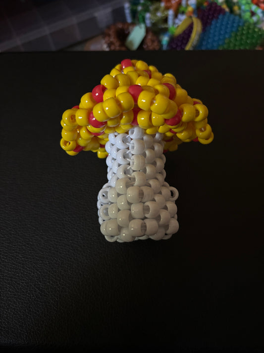 Yellow and Red Kandi Mushroom