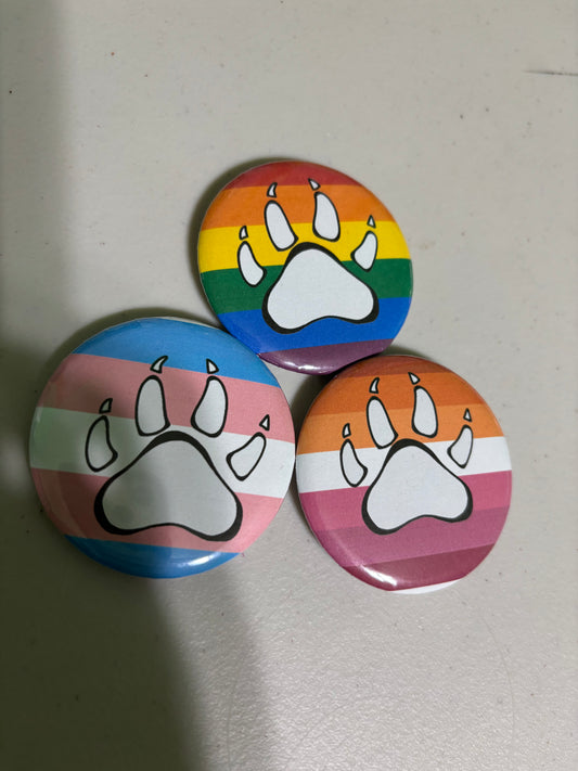 PRIDE Wolf Paw Pins - 2.25 in