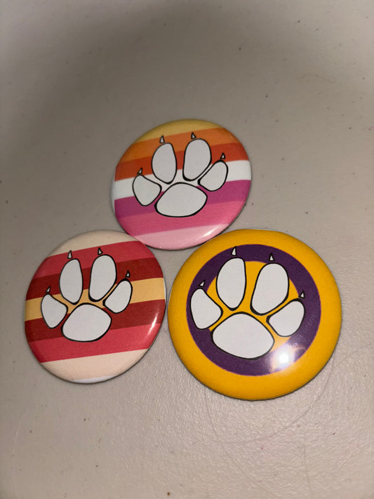 PRIDE Fox Paw Pin - 2.25 in